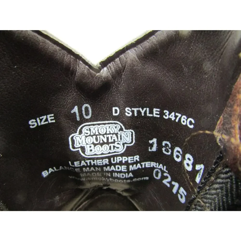Smoky Mountain Youth Size 10 D Brown Leather Zip Western Cowboy Boots